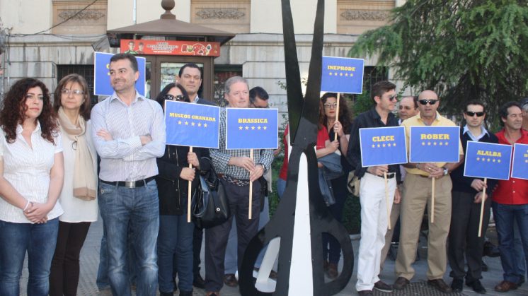 El coordinador andaluz de IU, Antonio Maíllo, ha mostrado su apoyo a a los trabajadores de Eozen. Foto: AG